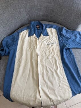 Harley-Davidson Blue Shirt with Black Logo Patch